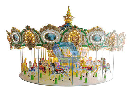 Công viên chủ đề hiện đại Carousel Chiều cao 4,8m cho trẻ em ngoài trời vui vẻ đi vòng với bìa nhà cung cấp